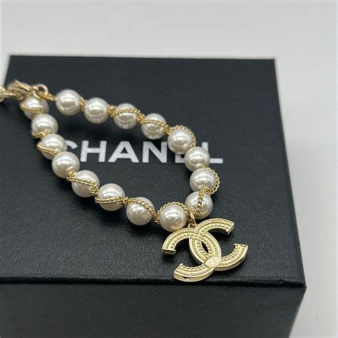 chanel black bracelet pearl|chanel pearl bracelet price.